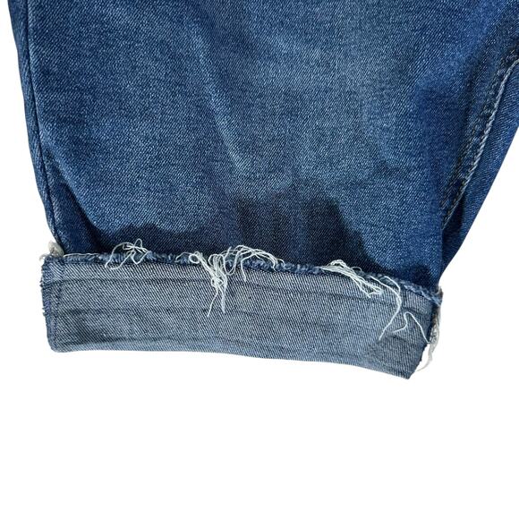 Time and Tru Maternity Denim Cuffed Frayed Bermuda Shorts Full Belly Band M 8-10 - Picture 4 of 8